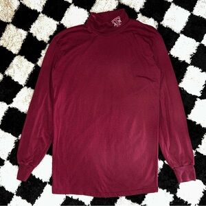 Vintage Majestic Texas A&M Shirt Men's L Maroon Embroidered Turtleneck 90s RARE